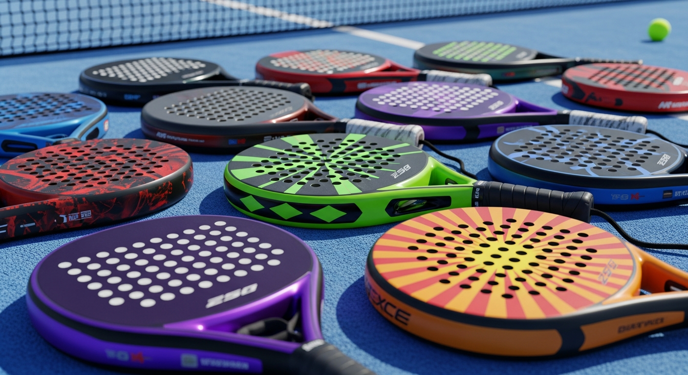 Różne rodzaje rakiet padlowych – okrągłe, diamentowe i hybrydowe